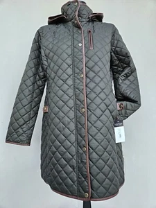 NEW RALPH LAUREN SIZEL WOMAN QUILTED HOODED LITCHFIELD RCH LODEN GREEN COAT $255 - Picture 1 of 7