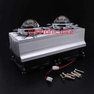 1X60 degree DC12V Led Heatsink Fan + 44mm Glass Lens for 50W 100W High Power Led - Picture 1 of 4