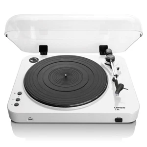 Lenco L-85 Semi-Automatic Turntable/Record Player w/ USB Encoding - White - Picture 1 of 10