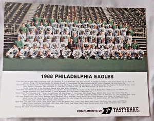 Vintage 1988 Philadelphia Eagles Team Photo Tastykake - Picture 1 of 1