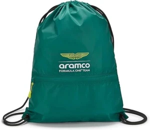 Aston Martin F1 Official Team Drawstring Pullbag Zip Pocket Zip Puller Green - Picture 1 of 2