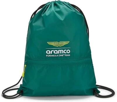 Aston Martin F1 Official Team Drawstring Pullbag Zip Pocket Zip Puller Green