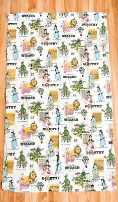 Tela Dorothy Witch 70” x 82” El Maravilloso Mago de Oz de colección años 50 RARA Foto 1 de 4