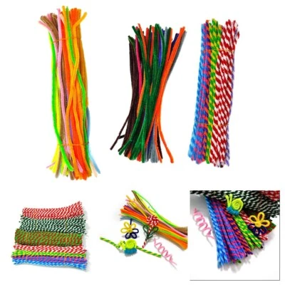 Lebendige Raupenstiele zum Basteln Set 100-teilig Pl��sch Lametta Kunst Material - Bild 1 von 4