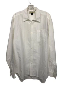 Tommy Bahama Men's size L White Textured Striped Long Sleeve Shirt VTG - Picture 1 of 10