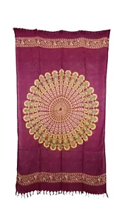 Beach Wrap Sarong Ethnic Hippy Floral Mandala Print Purple Approx. 110 x 183 cm - Picture 1 of 3