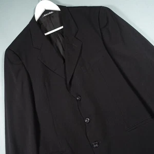 Giorgio Armani Blazer Mens 45 Black Jacket Suit Italian Le Collezioni Smart VTG - Picture 1 of 17