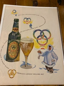 Vintage 1950 Ballantine Ale Eskimo Winter Artic Scene ad - Picture 1 of 1