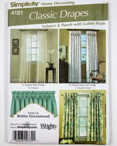 Simplicity Pattern 4181 Classic Drapes Valance & Panels with Goblet Pleats - Bild 1 von 2