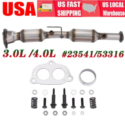 Rear Catalytic Converter W/ Gaskets for Ford Ranger 4.0L 3.0L V6 1998 1999 2000 - Image 1 of 4