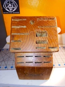 Farberware 20 Slot Wooden Knife Block - Block OnlY FREE SHIPPING - Picture 1 of 7