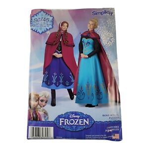 Simplicity Adult Costume Pattern S0745 Disney Frozen ANNA Dress Cape 14-22 Uncut