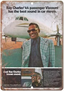 Craig Powerplay Auto Stereo Ray Charles Riproduzione Vintage Insegna Metallo D13 - Foto 1 di 2