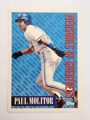1994 Topps Paul Molitor  MOG #609 Toronto Blue Jays Baseball Card - Image 1 of 2
