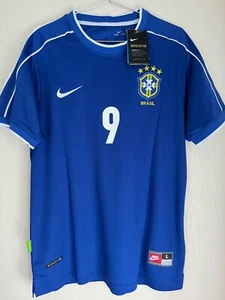 BRAZIL NATIONAL TEAM 98 WORLD CUP AWAY SHIRT NIKE RONALDO 9 R9 SIZES M&XL last 1 - Picture 1 of 8