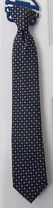 BOYS' CHAPS CLIP-ON TIE - BLACK SILVER PURPLE PRINT - NEW WITH TAG - Picture 1 of 5