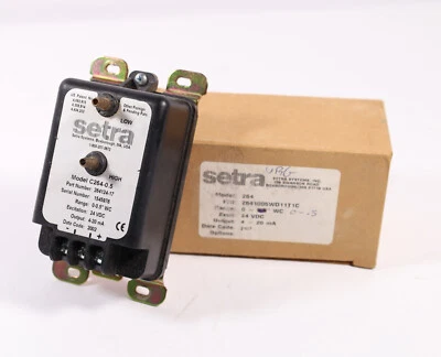 Transductor de presión diferencial Setra 2641005WD11T1C 0-5 pulgadas WC 4-20 mA Foto 1 de 4