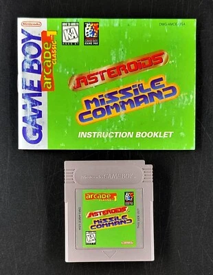 Arcade Classic 1 Asteroids Missile Command (Nintendo Game Boy, 1995) Game Manual - Image 1 of 3