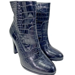 Karen Millen Ankle Boot, Size EUR 37 UK 4, Black Croc Print, RRP £275 - Picture 1 of 17