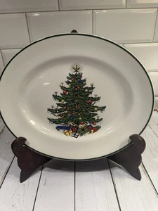 Cuthbertson Original Weihnachtsbaum Oval Servierplatte England 9 5/8 "mal 12" - Bild 1 von 2