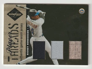 2003 Leaf Limited Threads #TT-11 RICKEY HENDERSON Triple Game Used Patch # 24/50 - Picture 1 of 2