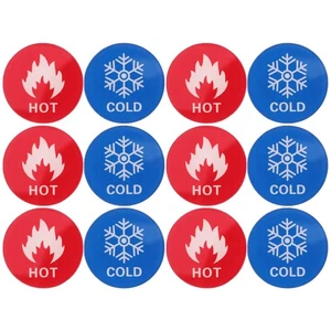 6 Pairs Hot and Cold Signs Water Labels Sticker Did You Wash Your Hands - Picture 1 of 12