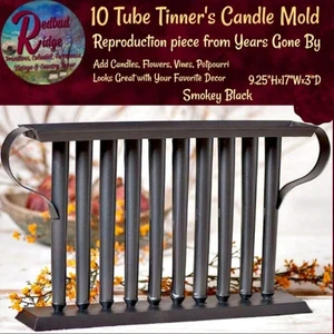 *Vintage Style Reproduction 10 Tube Candle Mold Smokey Black - Picture 1 of 2