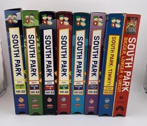 South Park VHS Tapes Lot Vol 1,3,4,6,7  TIMMY! Terrance & Phillip Bigger, Longer - Picture 1 of 8