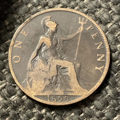 1899 Reino Unido Gran Bretaña centavo británico, reina Victoria Foto 1 de 2