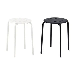 IKEA MARIUS Stool 45cm Stackable Black/White Dining Chair organiser - Picture 1 of 14