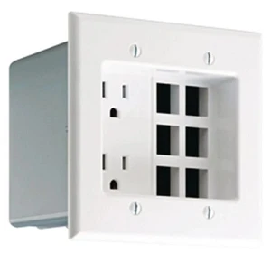 Leviton Réceptacle duplex encastré 690 W, 125 Vac, 15 A, 2 pôles, 3 fils, Blanc - Photo 1/1