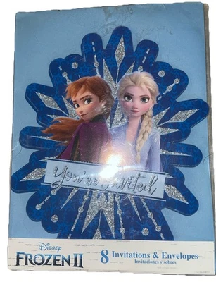 Frozen II Disney Princess Movie Birthday Party Novelty Invitations w/Envelopes Foto 1 de 2
