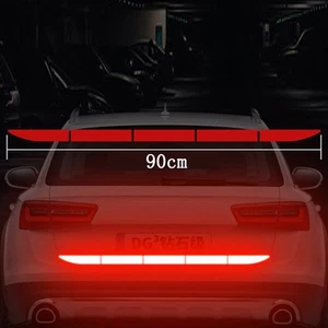 Red Reflective Strip Car Bumper Safety Warning Sticker Tape Trims Accessories - Foto 1 di 5