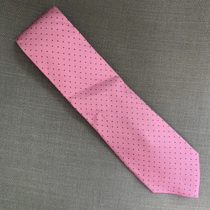 B By Brooks Brothers Men's Classic Neck Tie Pink/Navy Dot 3.25" 100% Silk NWD - Picture 1 of 3