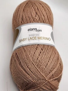 1 Skein Elann Baby Lace Merino Yarn 0203 Tan 50% Baby Alpaca 50% Merino 50g - Picture 1 of 15