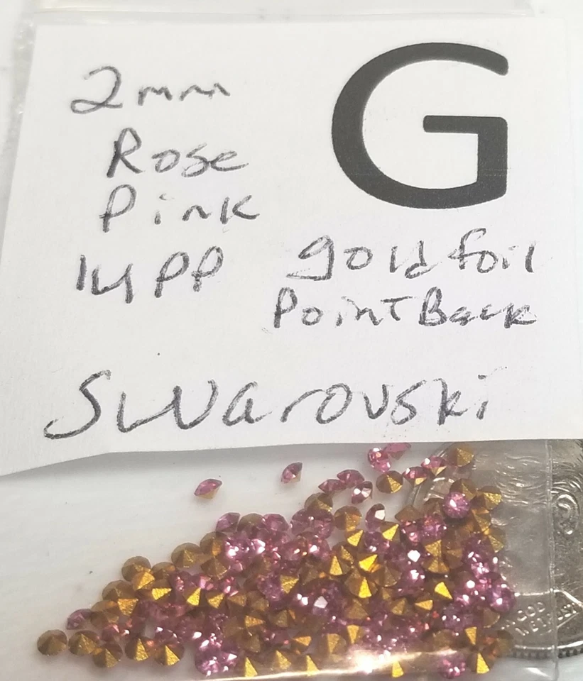 Lote de reparación artesanal de joyería con punta trasera de diamantes de imitación de 2 mm de cristal Swarovski de colección # 2003 Foto 1 de 1