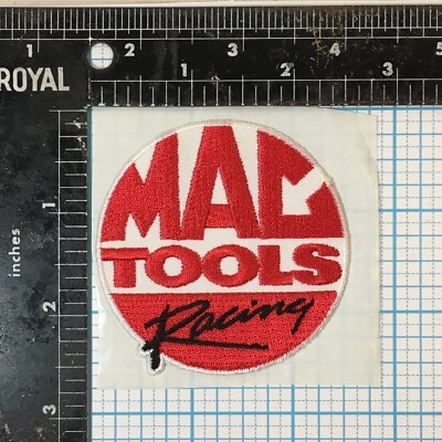 VINTAGE MAC TOOLS RACING NASCAR ROUND 2.5" IRON ON PATCH WITH STICKER BACKING - Image 1 of 2