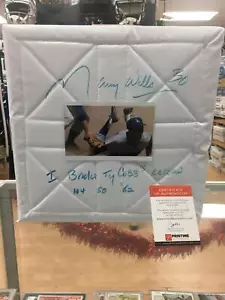 "Base Autografiada MAURY WILLS ""I Broke Ty Cobb's Record 104 SB '62" Prístino Certificado de Autenticidad - Imagen 1 de 1