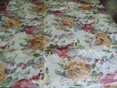 Mantel floral crema satén algodón W-C Designs #77104 nuevo sin etiquetas Foto 1 de 4