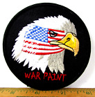 Vintage War Paint Jacket Patch Bald Eagle American Flag United States Military D