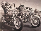 Bugs Bunny and Taz Motorcycles B/W 13x19 Glossy Photo Poster