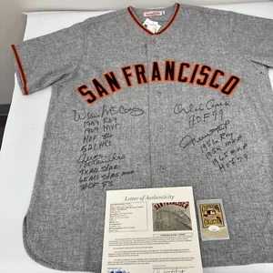 The Finest Willie Mays & Willie Mccovey Signed Inscribed STAT Giants Jersey JSA - Picture 1 of 12