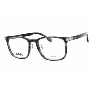 Hugo Boss Men's Eyeglasses Grey Horn Plastic Square Frame BOSS 1408/F 02W8 00 - Picture 1 of 2