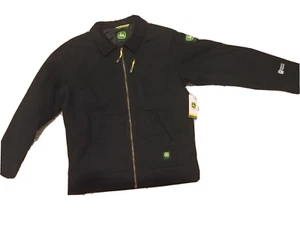 John deere boy's trucker jacket size large 10/12 black quilted - Picture 1 of 10