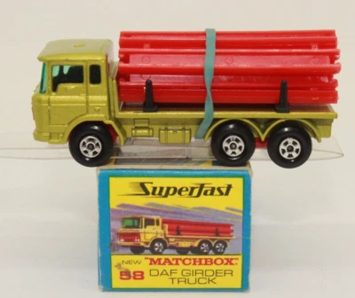 my1018, Alter Matchbox Superfast 58 DAF Girder Truck BOX OVP TOP 1970er Jahre - Bild 1 von 4