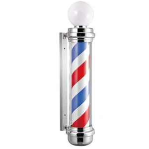 Barber Shop Pole Sign LED Light 34" Rotating Stripes Hair Salon Wall Mounted - Picture 1 of 2