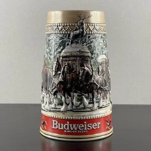 Budweiser "C" series Christmas Clydesdales Holiday Collector Beer Stein Mug - Picture 1 of 9