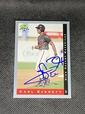 Carl Everett High Desert Mavericks 1993 Classic Best Signed Auto Card #183 ~ COA - Image 1 of 3