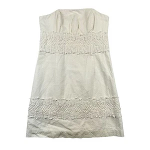 Lilly Pulitzer Kleid Damen 6 trägerlos weiß Häkelspitze Etui Blumen Party - Bild 1 von 14