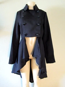 Eien U.S.A. Victoriano Chaleco Trench Negro Tailcoat Militar Botón Talla M - Imagen 1 de 5